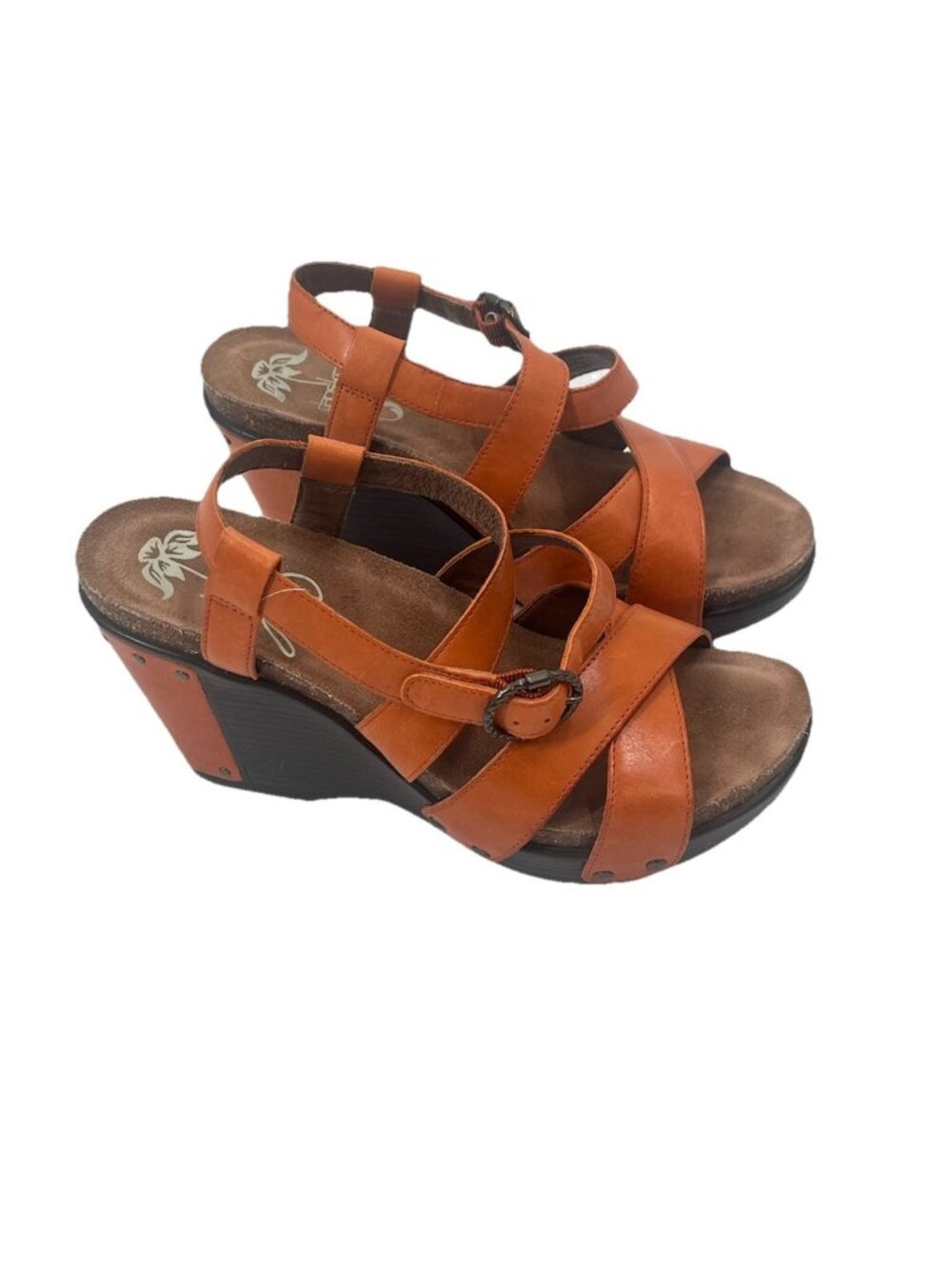 Dansko Frida Wedge Sandals Leather Strappy Sz 37 (6.5) Boho Artisan Festival